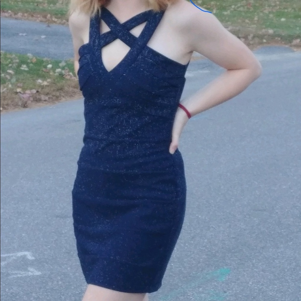 Sparkly blue dress!